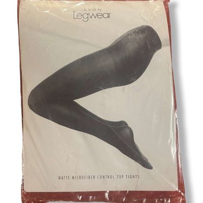 Vintage New Avon Legwear Dark Navy Matt Microfiber Control Top Tights, Size D